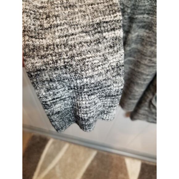 Loft Women's Sz Med‎ Petite Black/White Heathered Ribbed Open front Lightweight - Picture 4 of 9